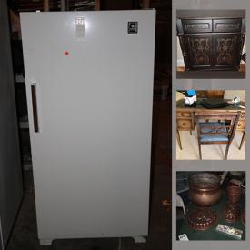 MaxSold Auction: This online auction features Royal Doulton, Waterford crystal, electronics such as Samsung and Dell monitors, Marantz speakers, and Nintendo 64, furniture such as wooden TV cabinet, and Ethan Allen dining table, appliances such as Amana dryer, Kenmore refrigerator, and GE upright freezer, power tools such as Makita drill, Ryobi sander, and Jorgensen miter saw, cameras, books, framed wall art, bookshelves, floor lamps, planters, glassware, costume jewelry and much more!